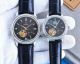 Replica Omega Silver Dial Gold Bezel Multifunction Couple Leather Watch (2)_th.jpg